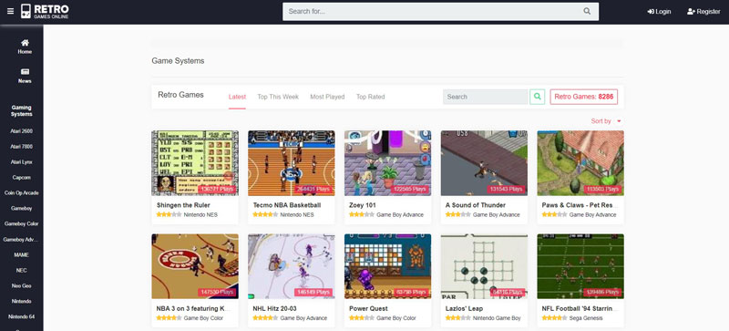 بازیهای نوستالژیک در Playretrogames.com